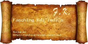 Fasching Kálmán névjegykártya